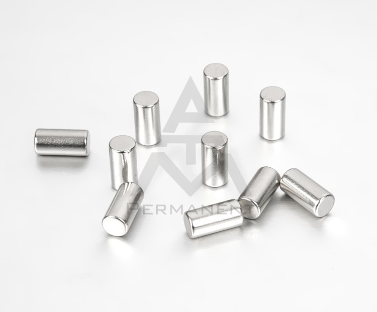 Cylineder permanent magnet with neodymium praseodymium material