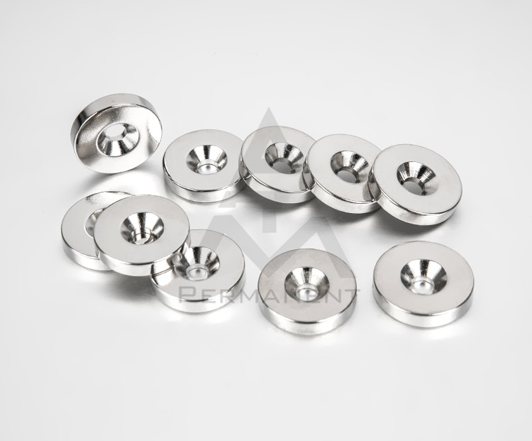 Loop NdFeB magnet with concave hole nickel coating