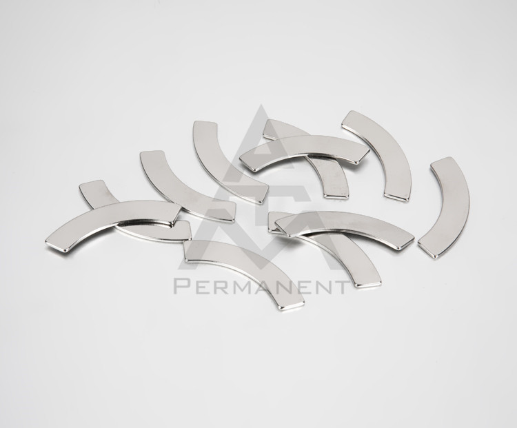N50H sector neodymium magnet with nickel coating R45xR37x1.2mm