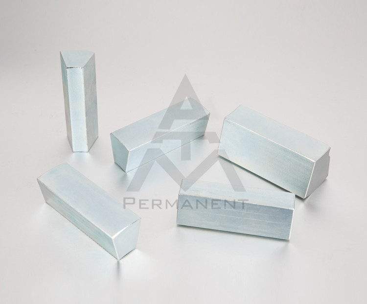 Tegular magnet with NdFeB magnetic material zinc coating R85xR70x76.2mm