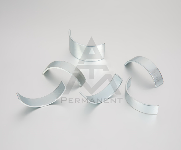 N40EH arc magnet with NdFeB magnetic material zinc coating R34xR33x6mm